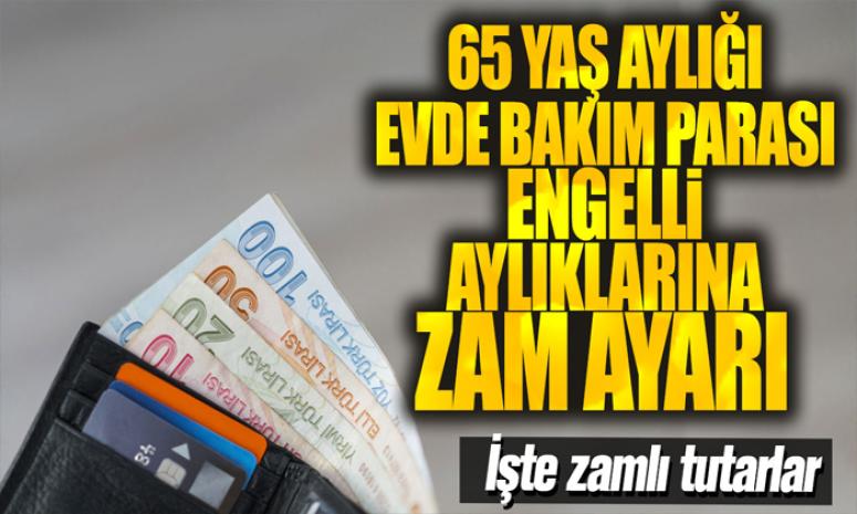 65 yaş aylığı evde bakım parası engelli aylıklarına zam ayarı İşte zamlı tutarlar